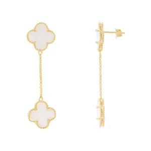 Mother of Pearl Clover drop Earrings