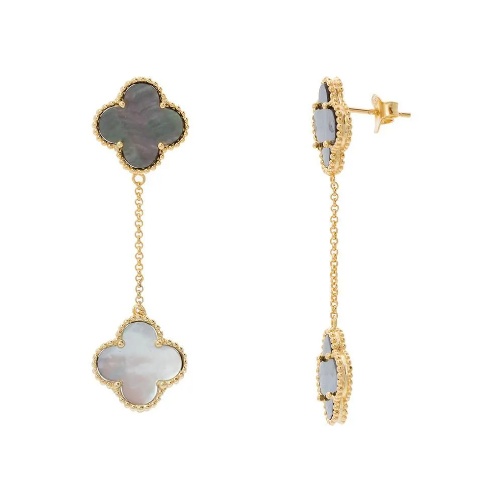 Mother of Pearl Clover drop Earrings