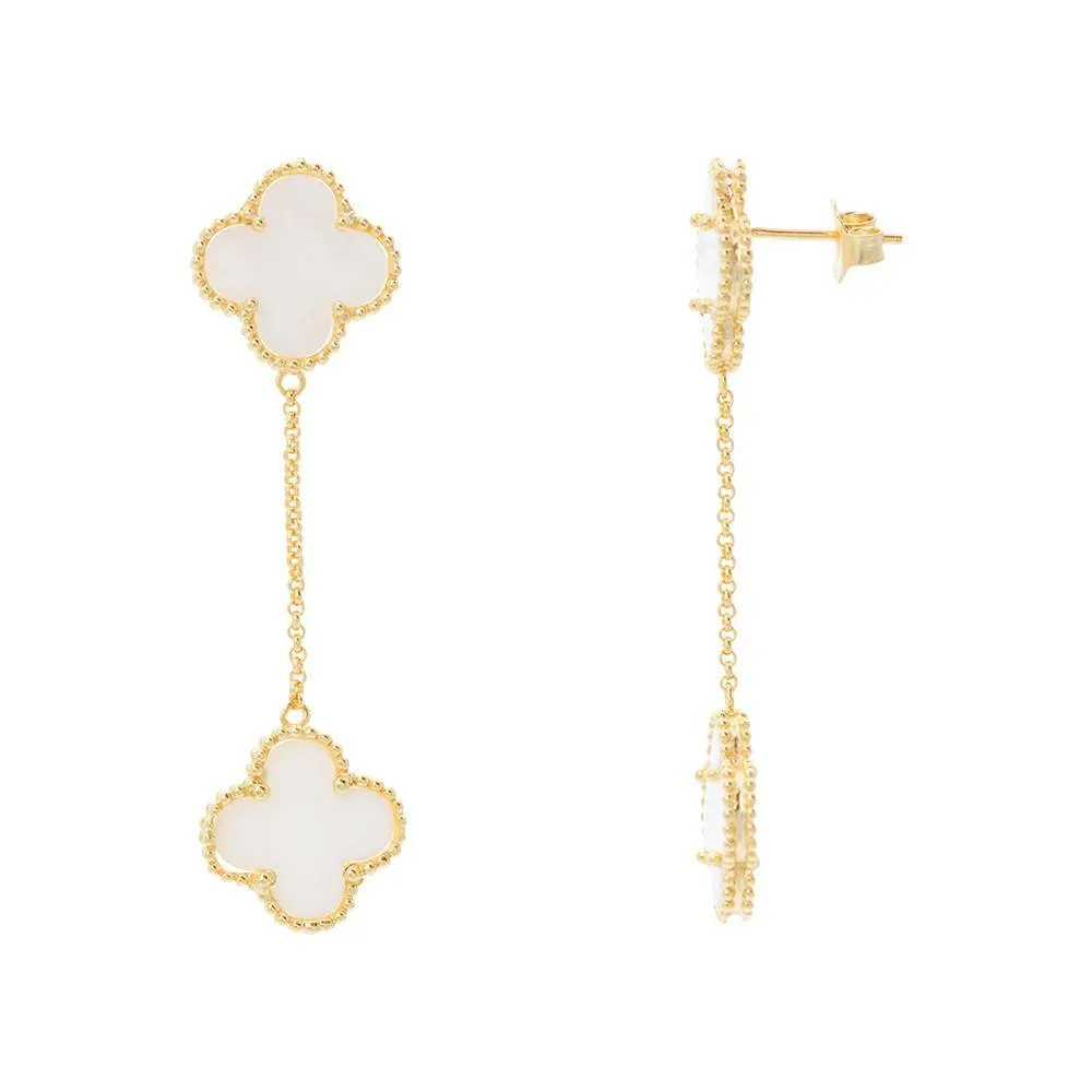 Mother of Pearl Clover drop Earrings
