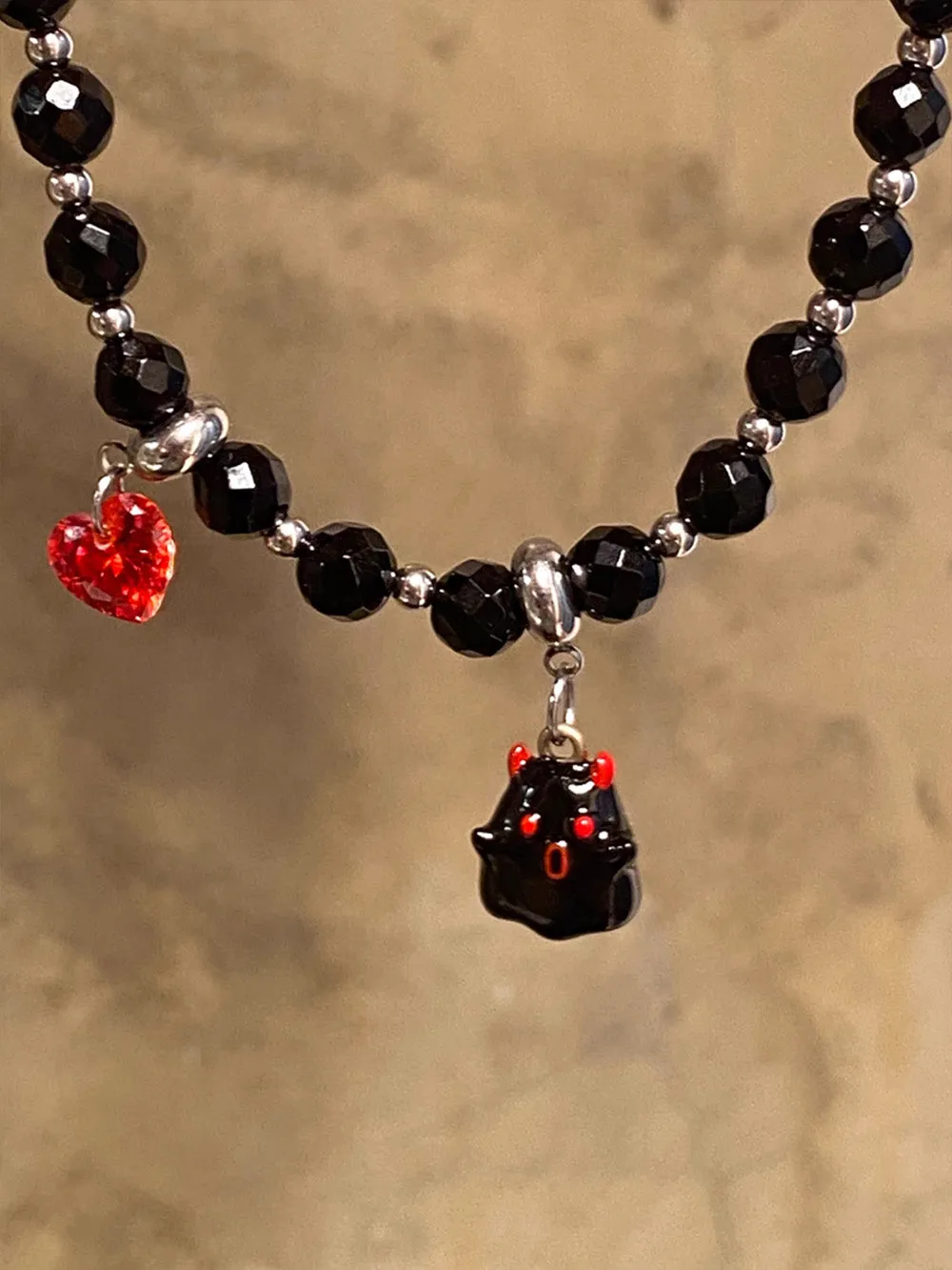 MUKTANK X WHITEHOLE Demon Little Ghost Unique Beaded Necklace