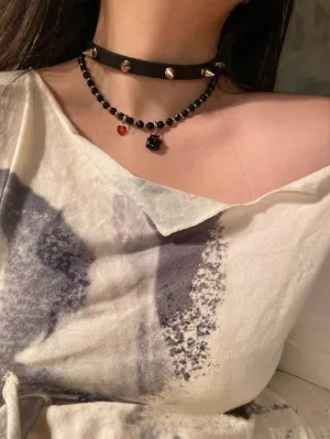 MUKTANK X WHITEHOLE Demon Little Ghost Unique Beaded Necklace