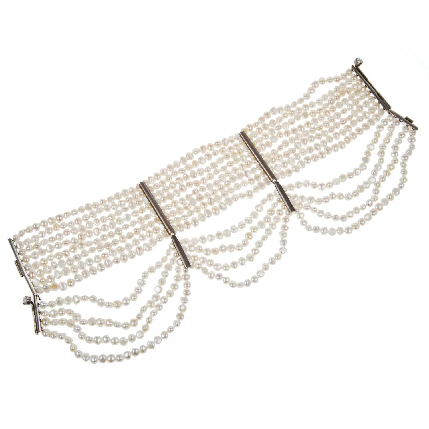 Multistrand Freshwater Pearl Choker with Collar