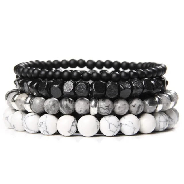 Natural Labradorite Bracelets Set
