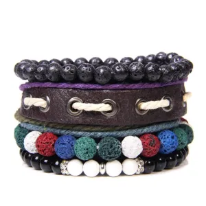 Natural Labradorite Bracelets Set