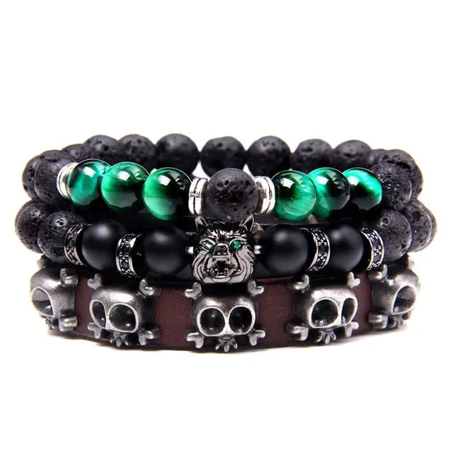 Natural Labradorite Bracelets Set