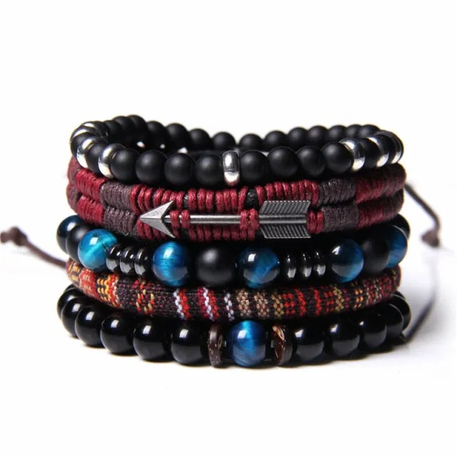 Natural Labradorite Bracelets Set