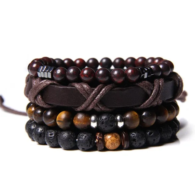 Natural Labradorite Bracelets Set