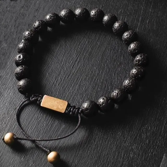 Natural Lava Stone Bead Bracelet