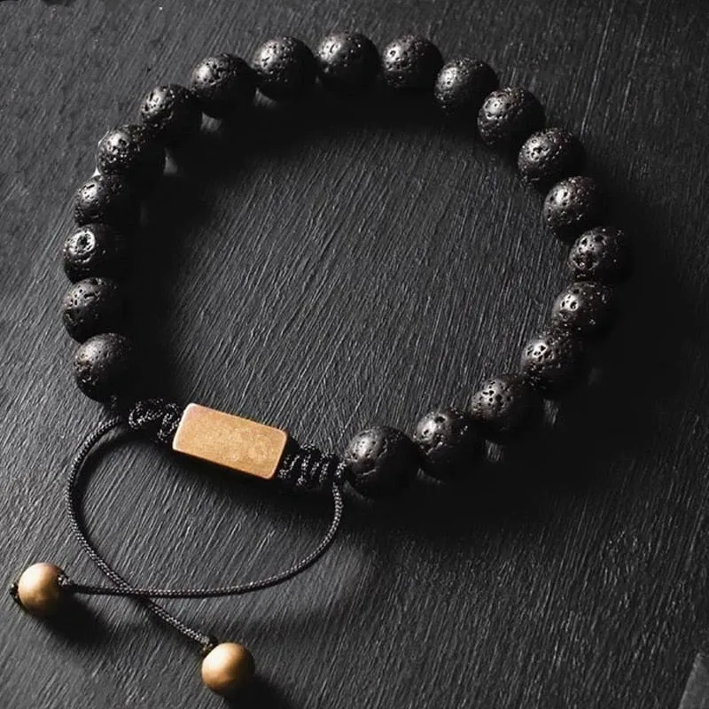 Natural Lava Stone Bead Bracelet
