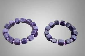 Natural Lepidolite Crystal Bead Bracelet