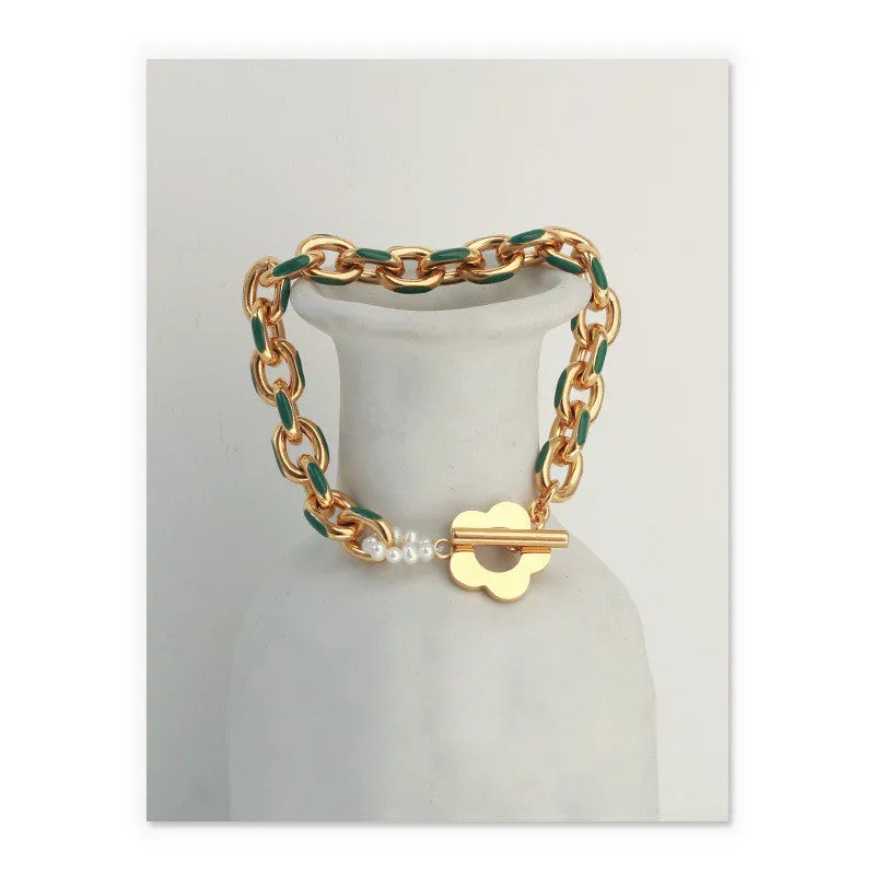 Natural Real Pearl Fashion Temperament Punk Bracelet Bracelet