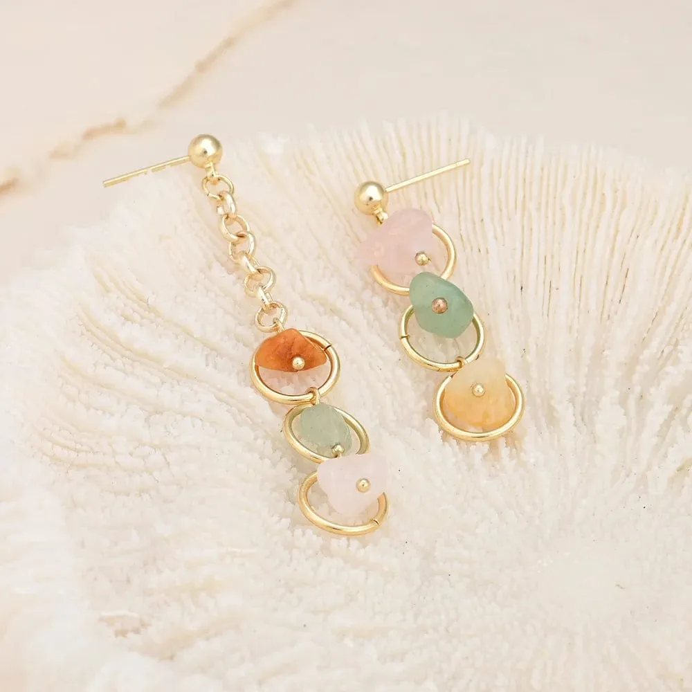 Natural Stone Crystal Earrings