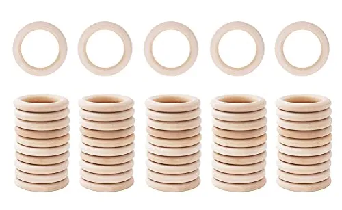 Natural Wood Rings for Crafts Macram Wooden Rings for Crafts Natural Unfinished Wood Rings for Macrame Rings Knitting Jewelry Making