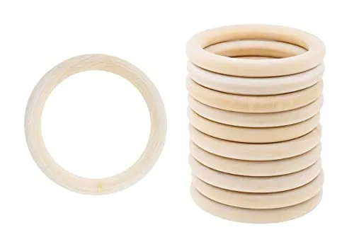 Natural Wood Rings for Crafts Macram Wooden Rings for Crafts Natural Unfinished Wood Rings for Macrame Rings Knitting Jewelry Making
