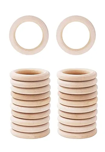 Natural Wood Rings for Crafts Macram Wooden Rings for Crafts Natural Unfinished Wood Rings for Macrame Rings Knitting Jewelry Making