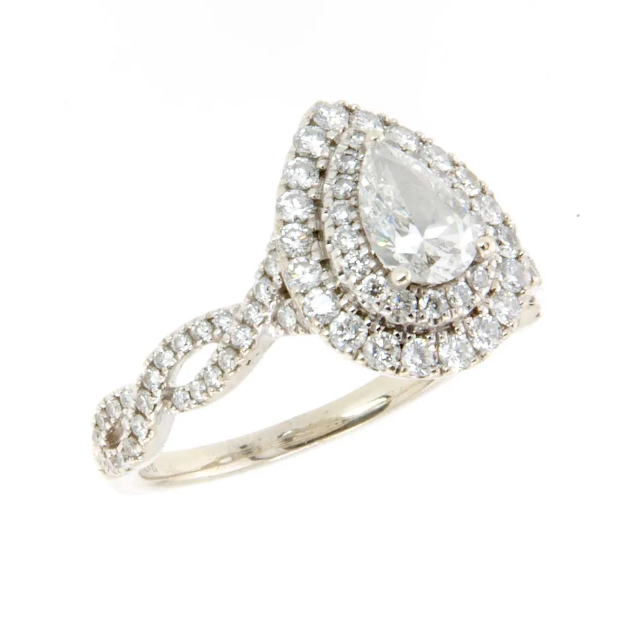 Neil Lane 1.63ct Pear Diamond Double Halo Engagement Ring