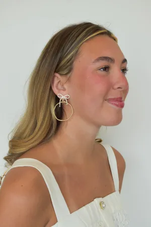 Nina Bow Hoops- Gold