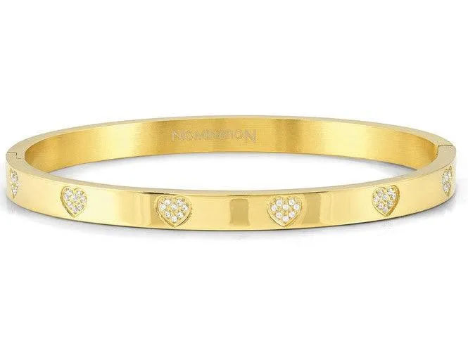 Nomination Gold Cubic Zirconia Heart Bangle