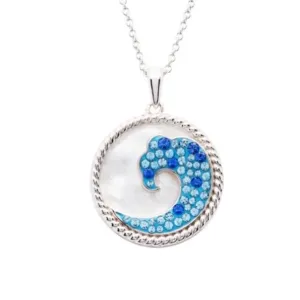Ocean SS SW MOP Wave Pendant