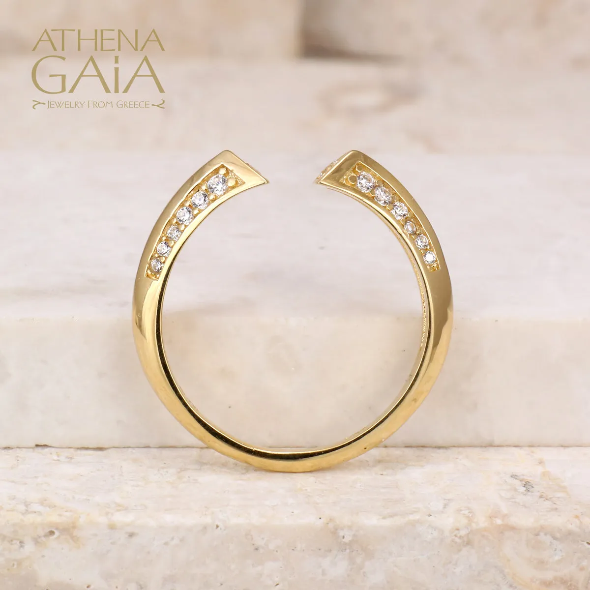 Open Face Modern Triangle Ring