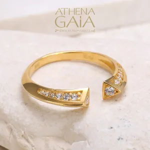 Open Face Modern Triangle Ring