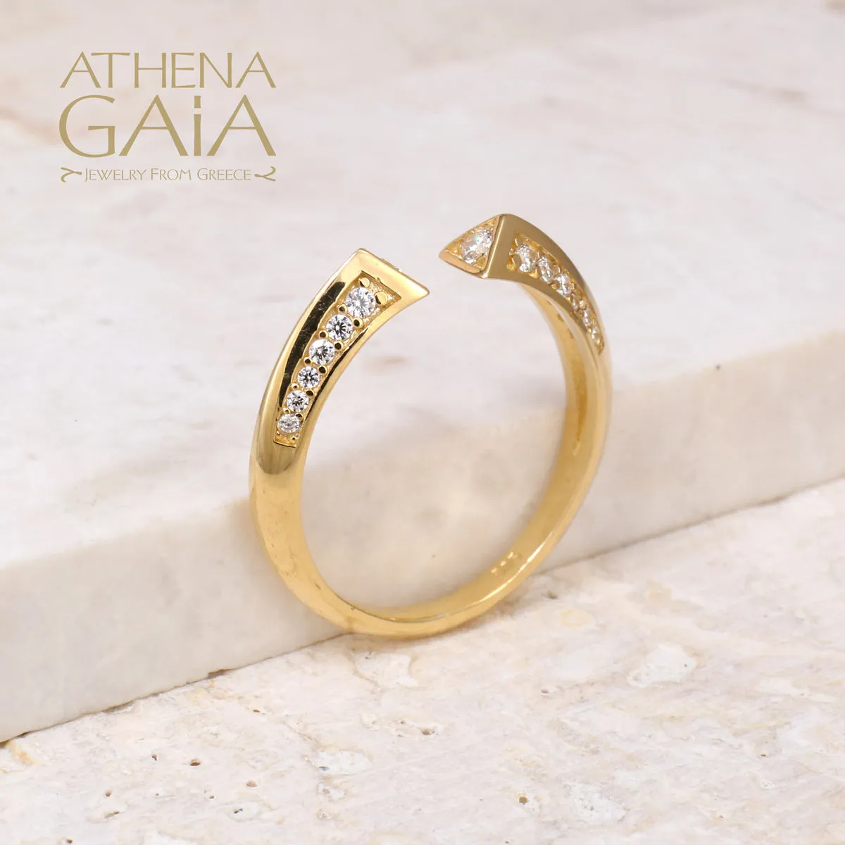 Open Face Modern Triangle Ring