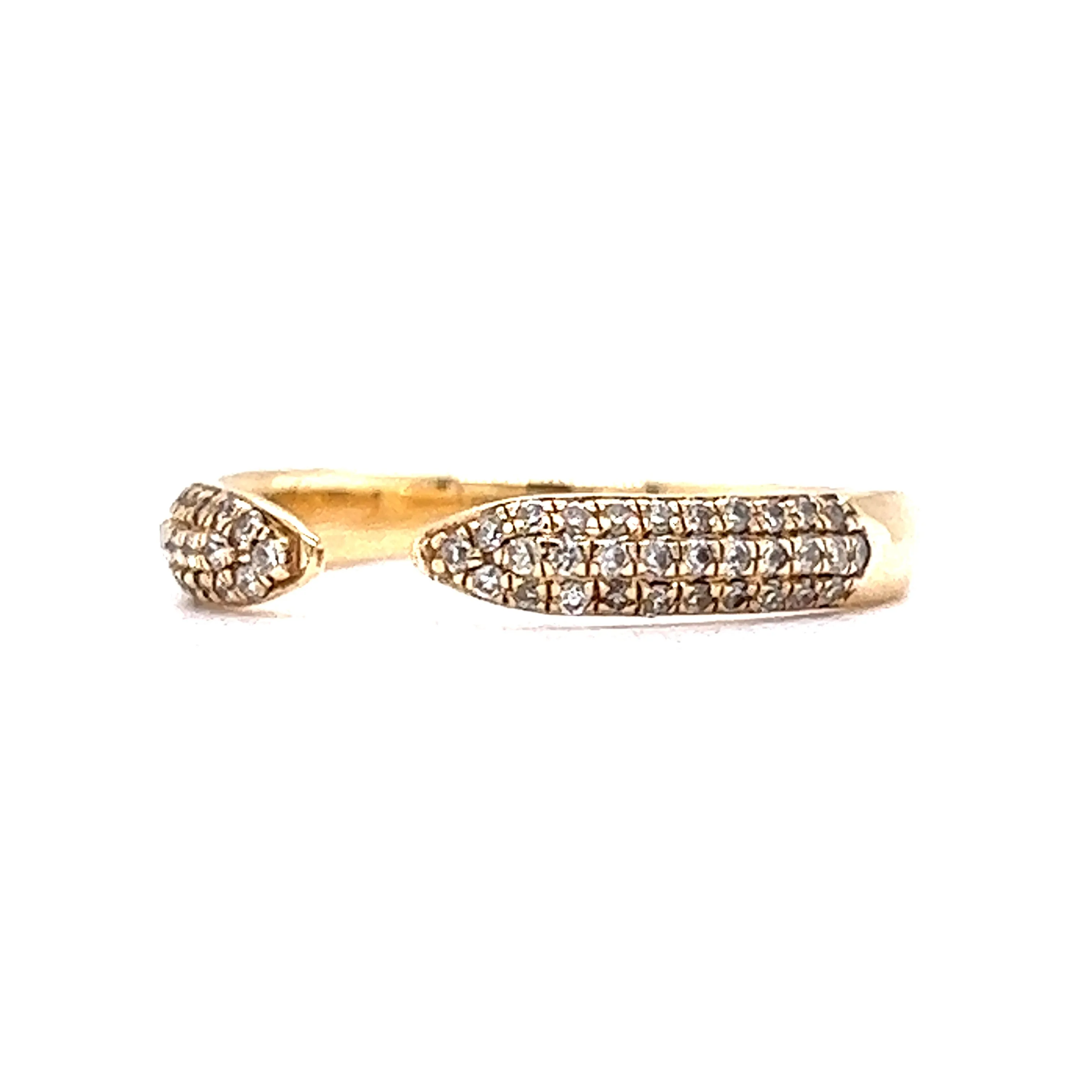 Open Micro Pave Diamond Stacking Ring in 14k Yellow Gold