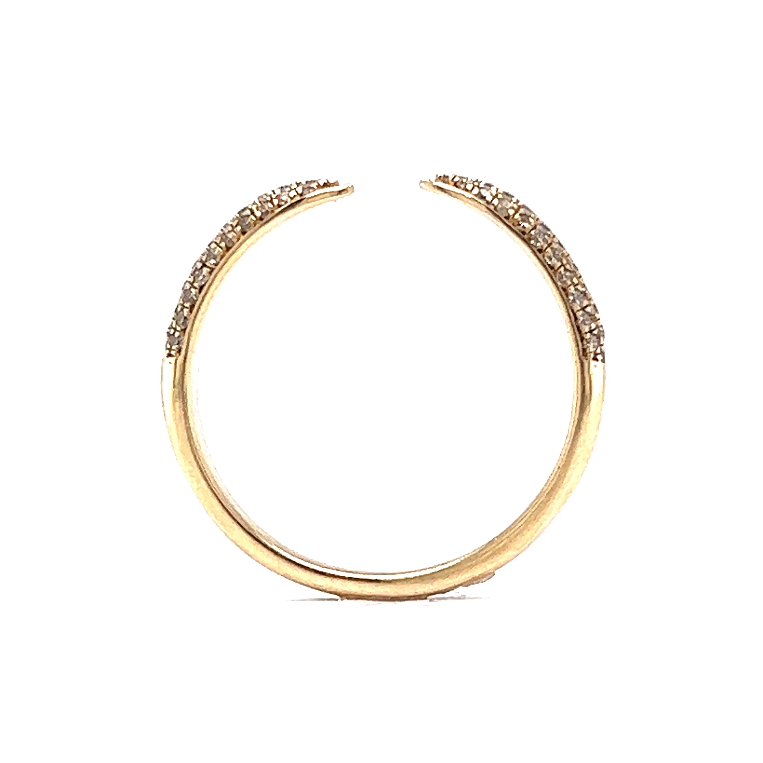 Open Micro Pave Diamond Stacking Ring in 14k Yellow Gold