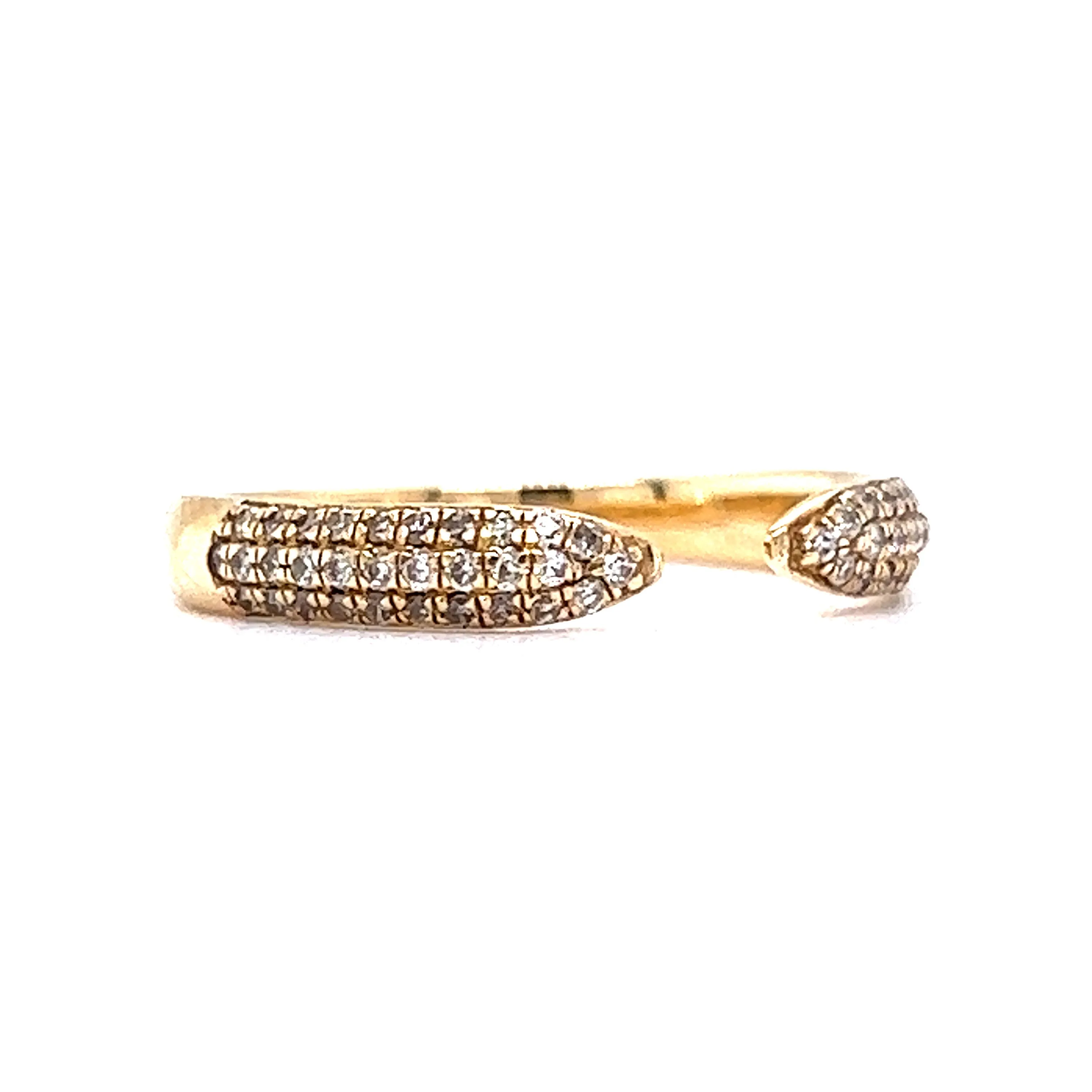 Open Micro Pave Diamond Stacking Ring in 14k Yellow Gold
