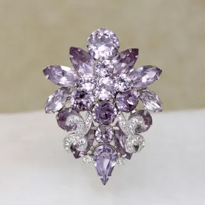 Orchid-Colored Crystal Eisenberg Brooch