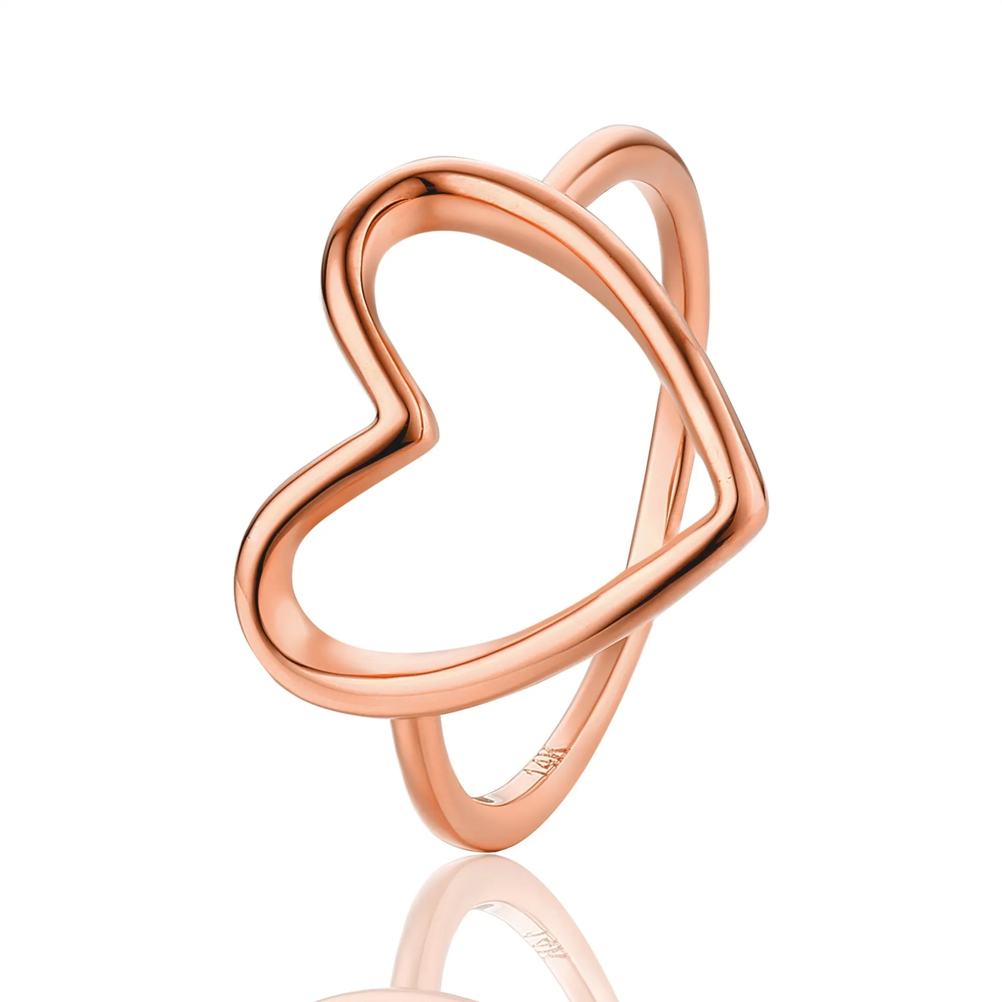 Orchid Gems Gold Halo Heart Ring