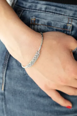 Paparazzi Bracelet ~ Twinkling Twist - White