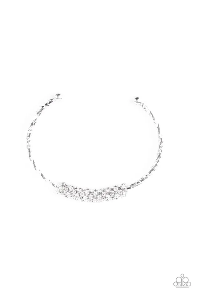 Paparazzi Bracelet ~ Twinkling Twist - White