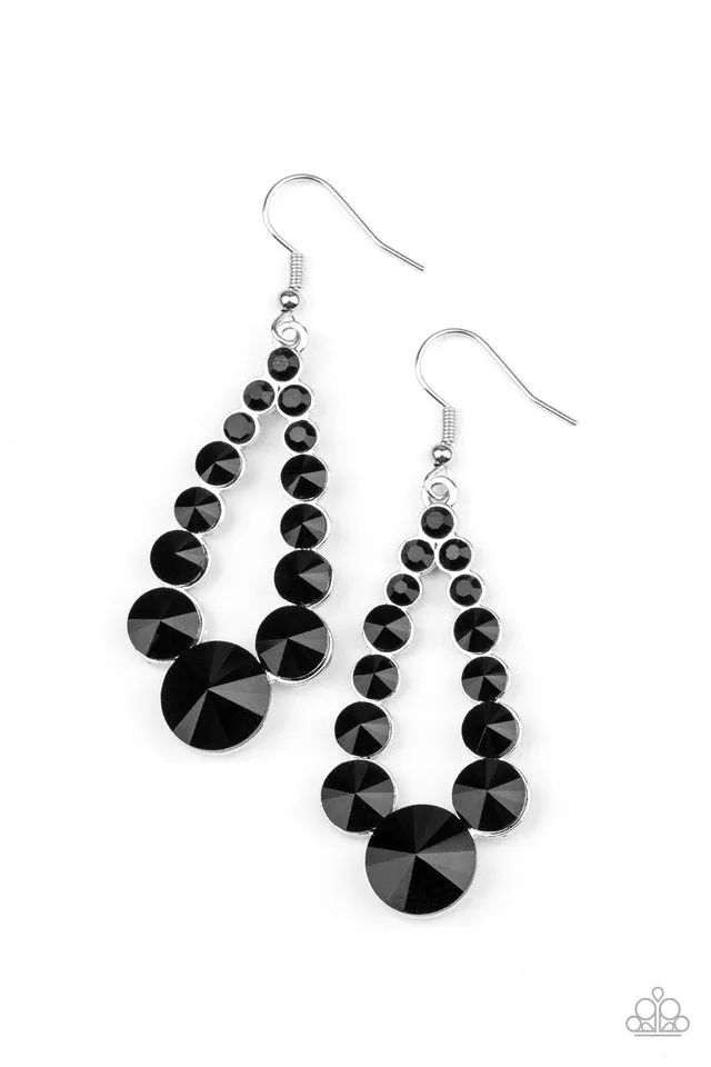 Paparazzi Earring ~ Here GLOWS Nothing! - Black