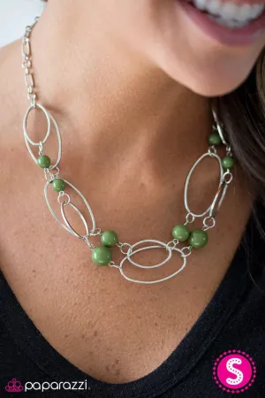 Paparazzi Necklace ~ Glam Theory - Green