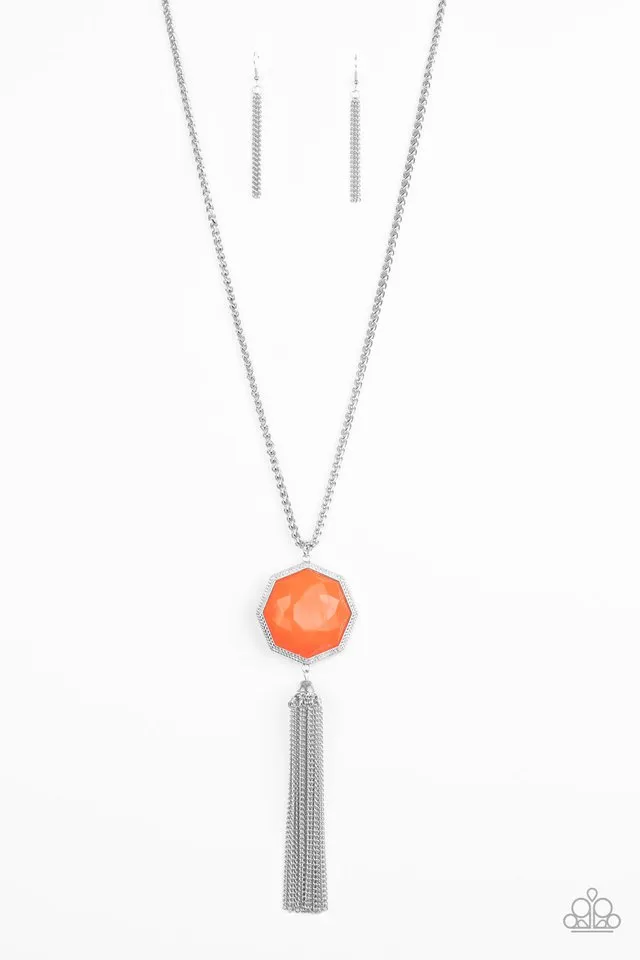Paparazzi Necklace ~ Prismatically Polygon - Orange
