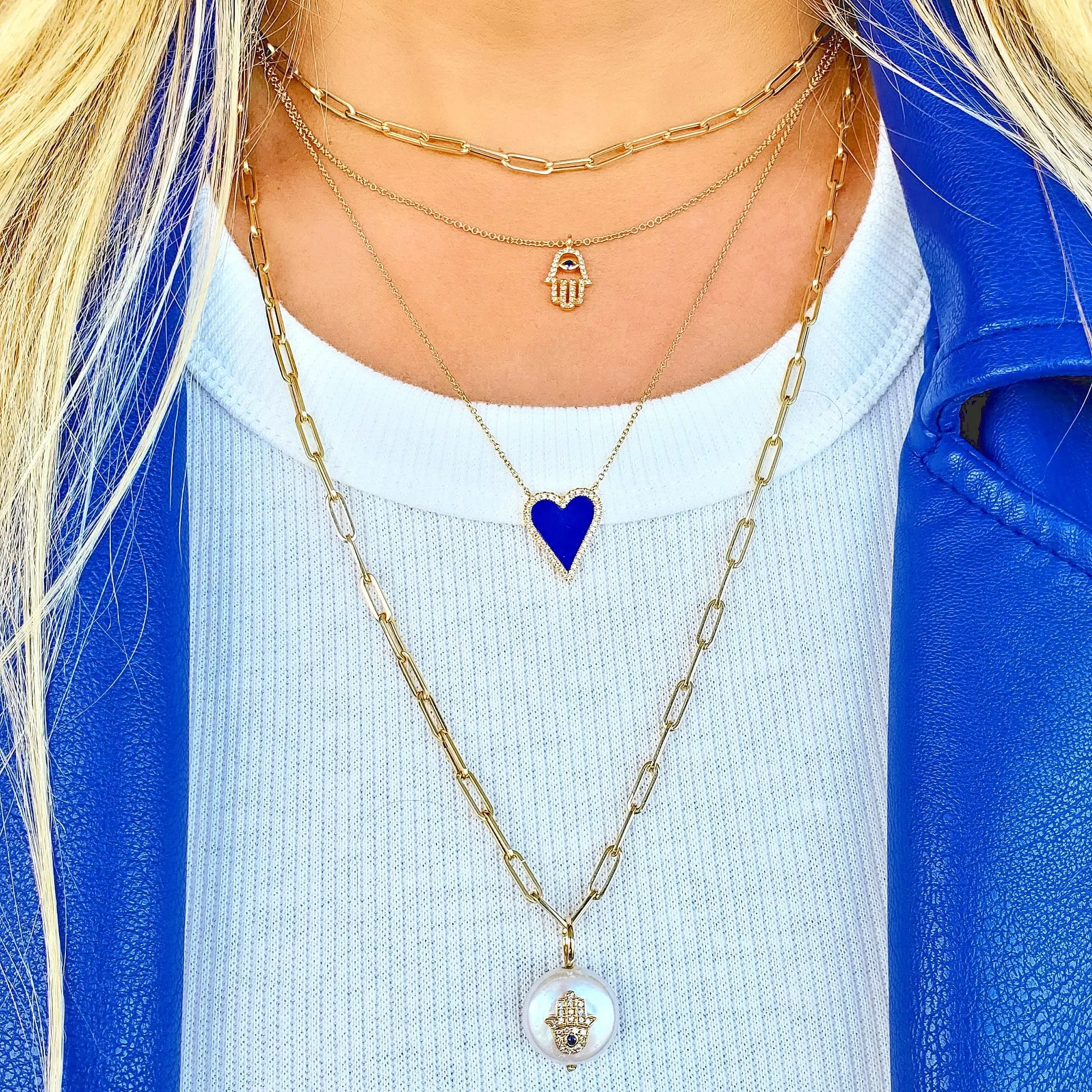 Paper Clip Link Chain 14K Gold Necklace