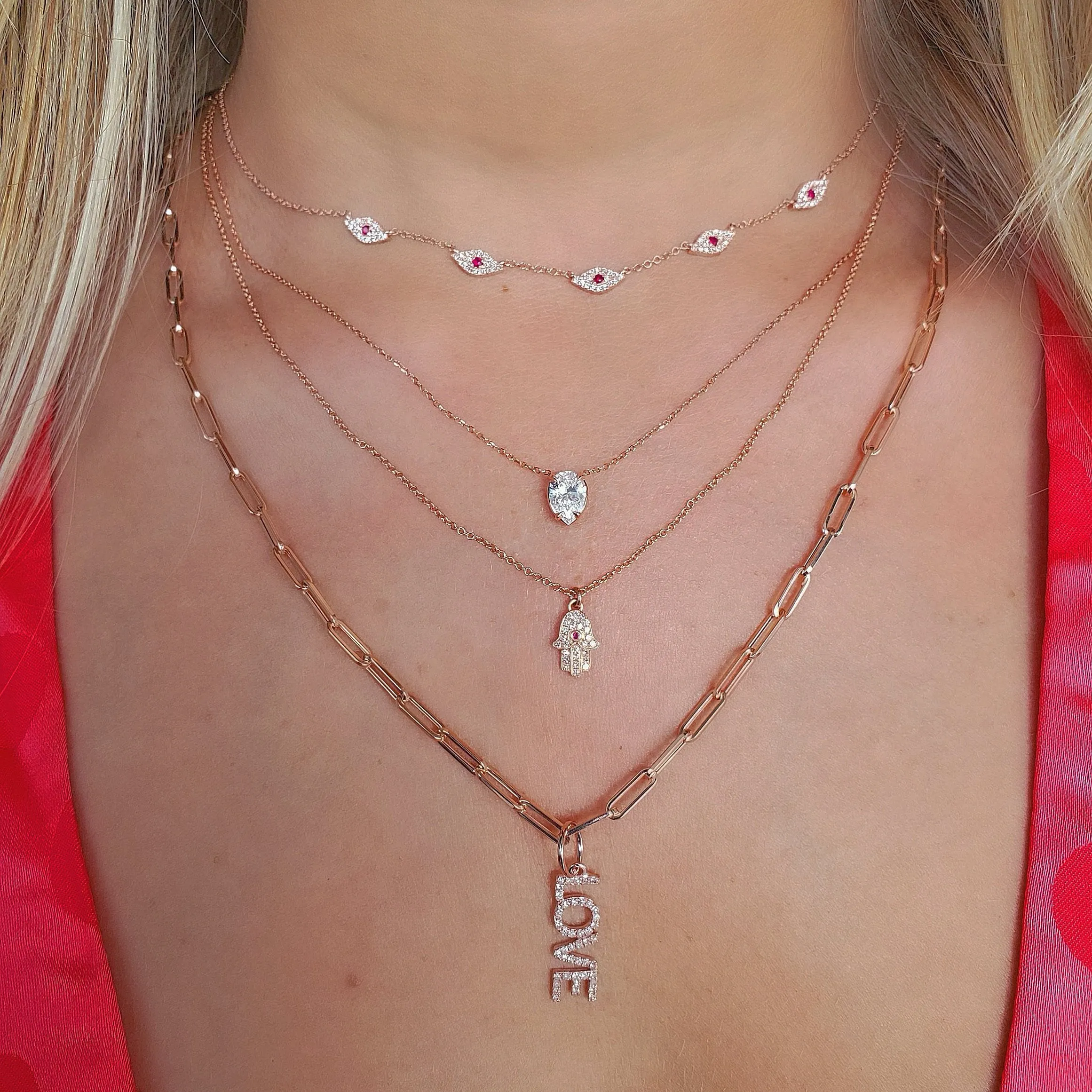 Paper Clip Link Chain 14K Gold Necklace