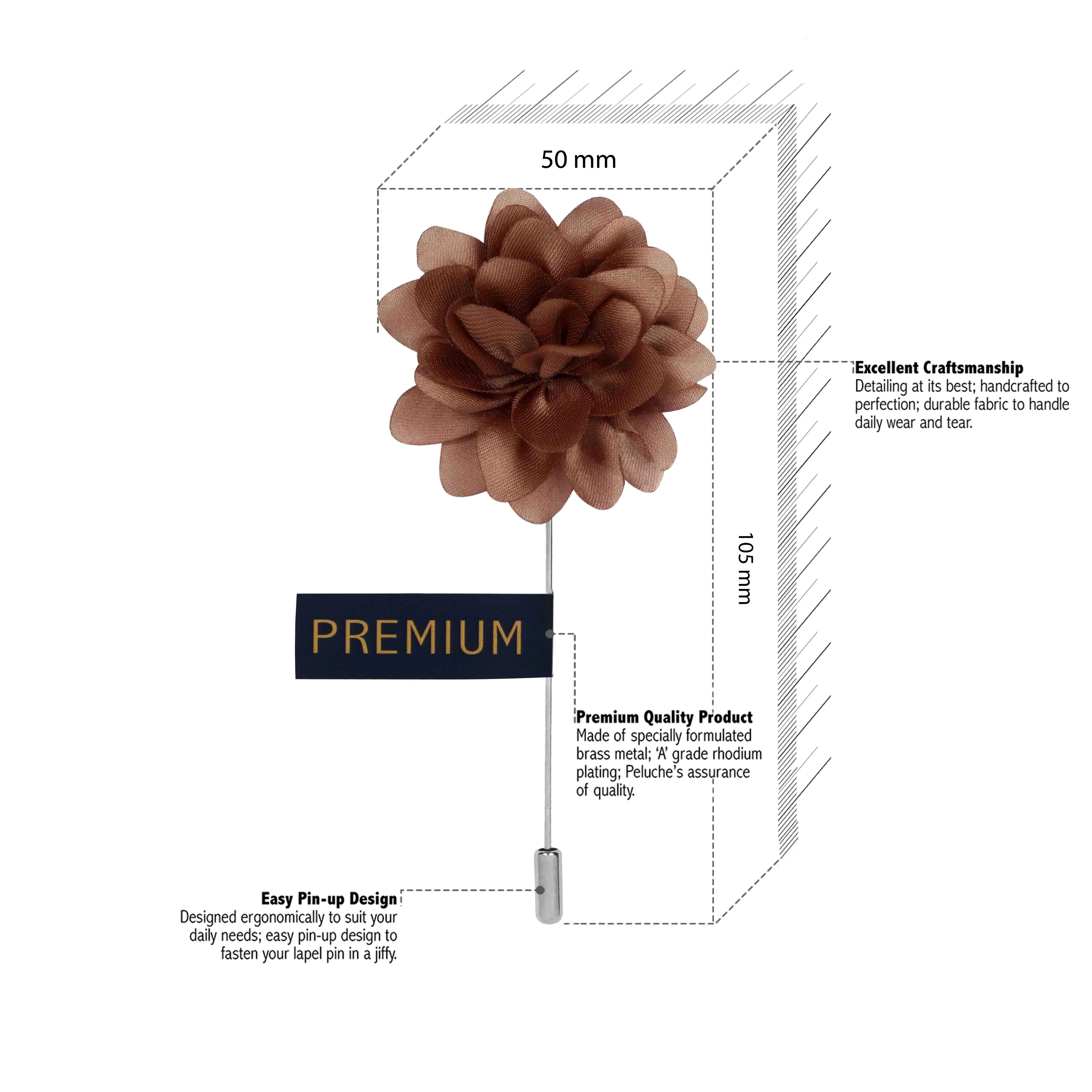 Peluche Elron Petals Light Brown Brooch Lapel Pin