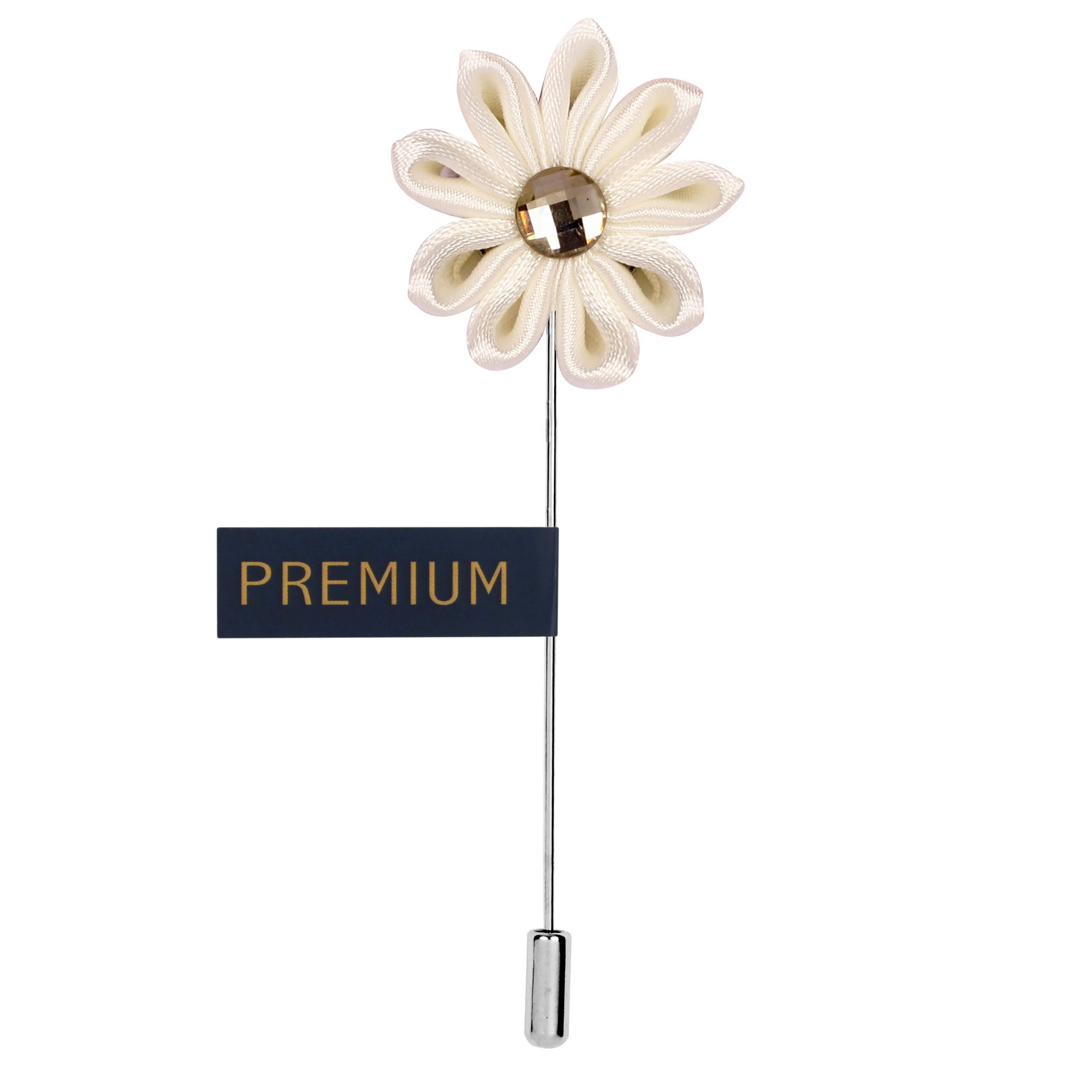 Peluche Glowing Petals White Brooch Lapel Pin