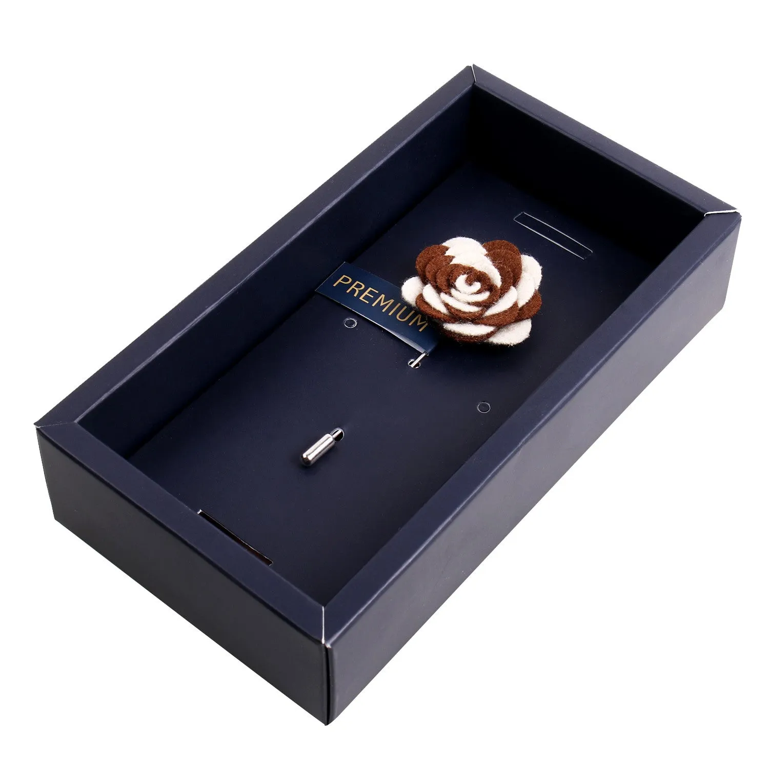 Peluche Melodious Whirlpool White and Brown Brooch