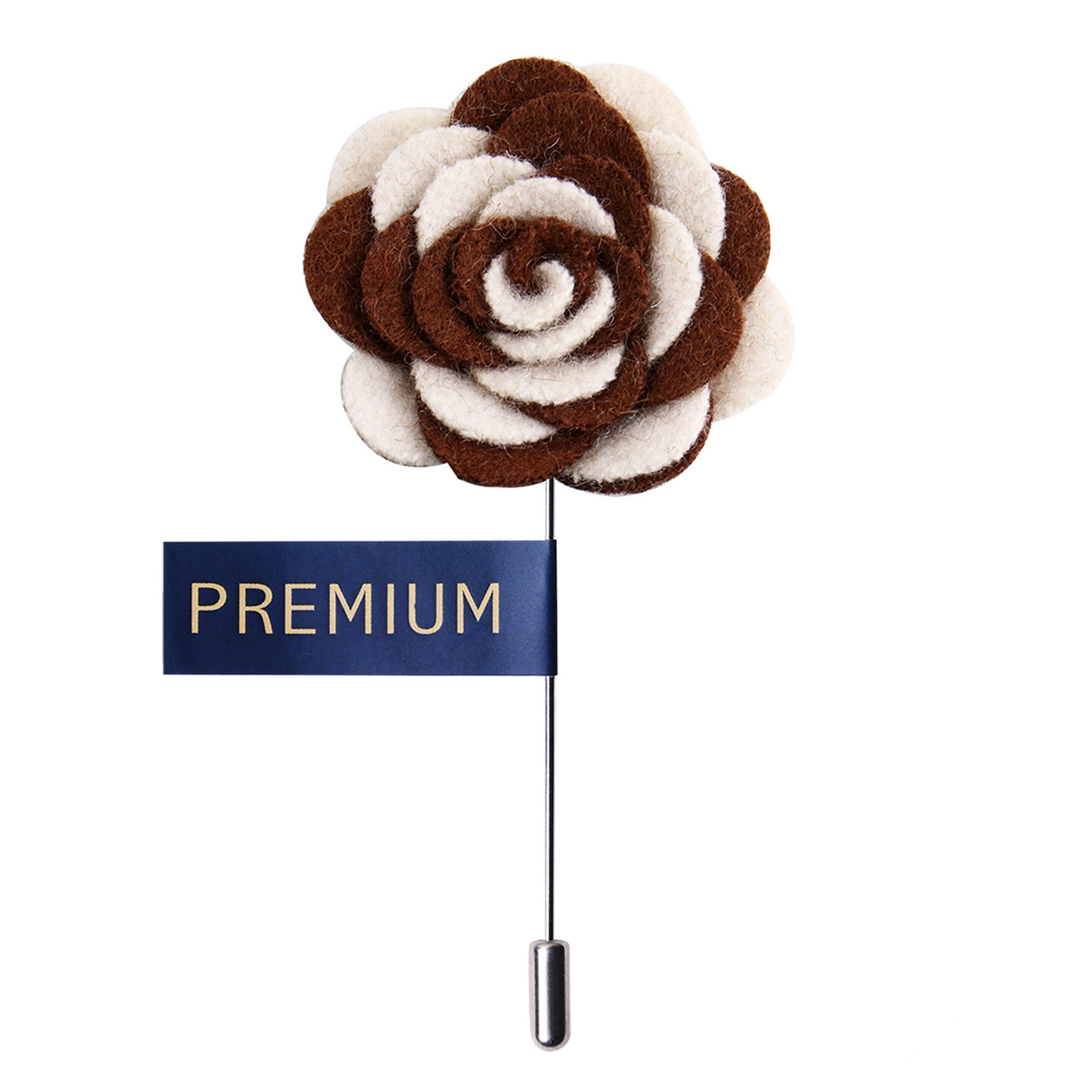 Peluche Melodious Whirlpool White and Brown Brooch