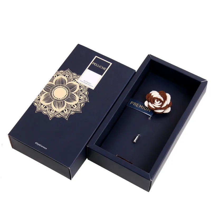 Peluche Melodious Whirlpool White and Brown Brooch