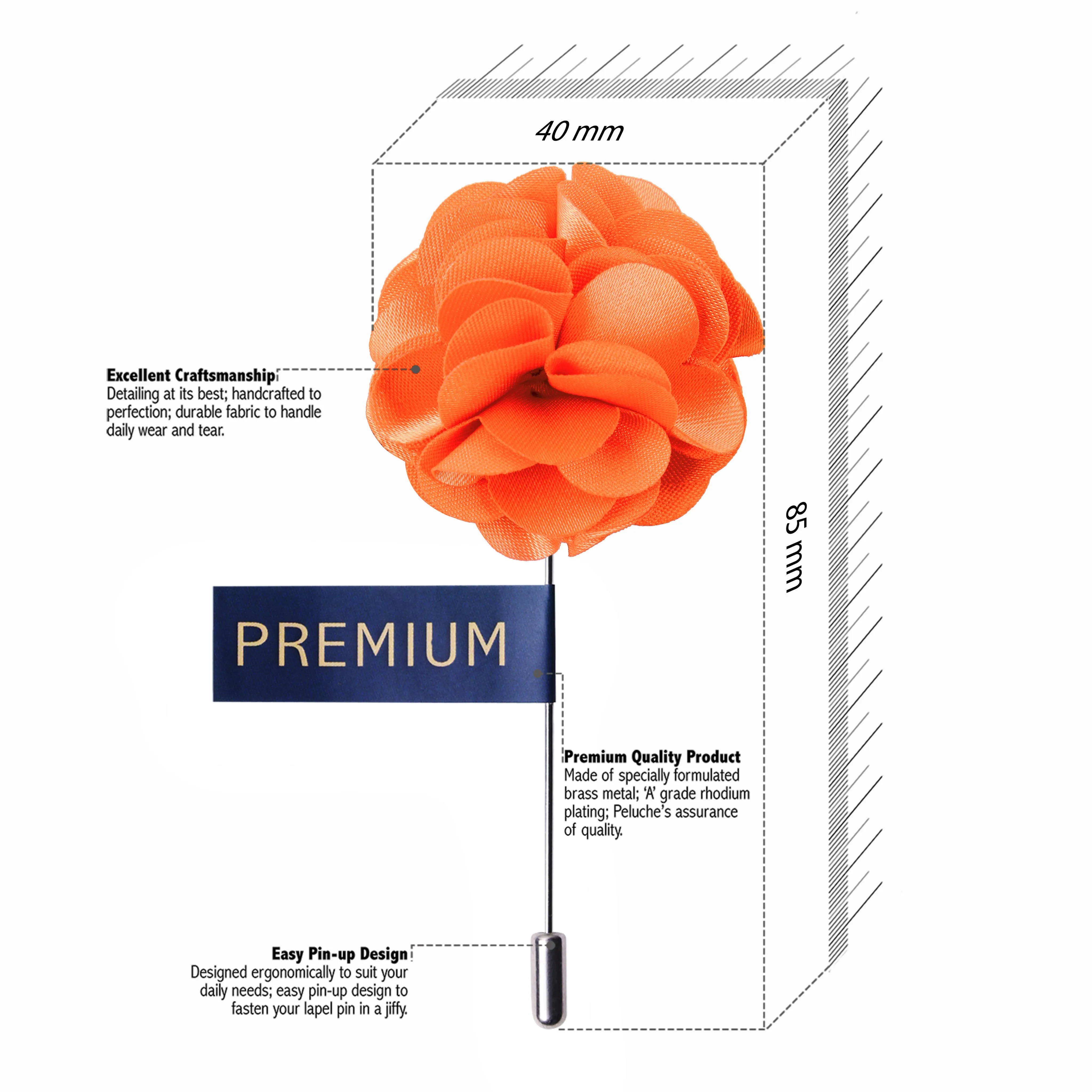 Peluche Ornamental Treat Orange Brooch for Men