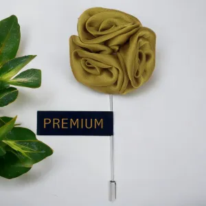 Peluche Ranunculus Flower Olive Brooch Lapel Pin