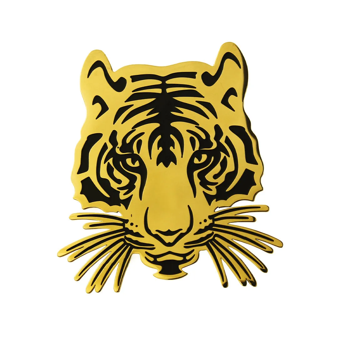 Peluche Ruthless Tiger Golden Stainless Steel Lapel Pin for Men