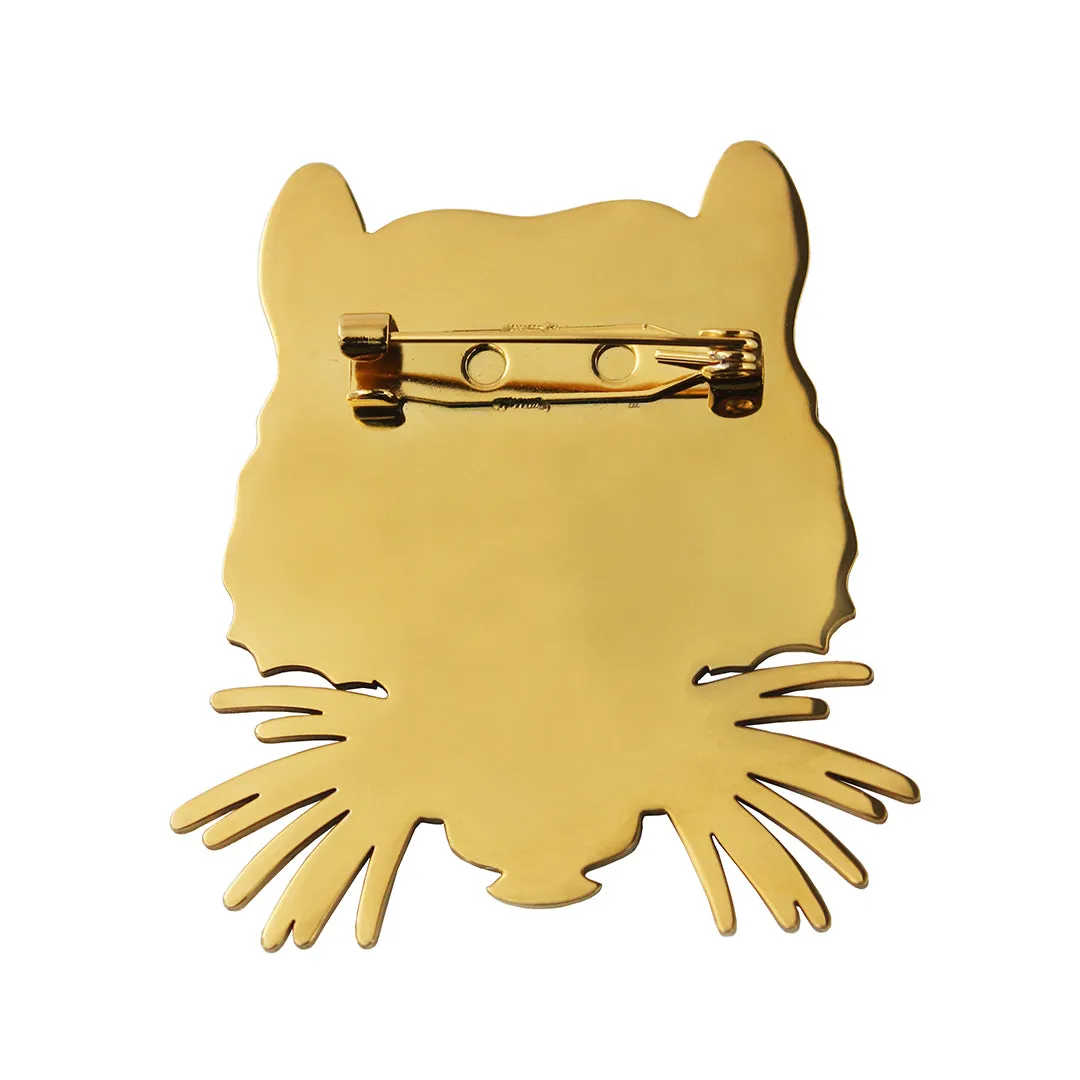 Peluche Ruthless Tiger Golden Stainless Steel Lapel Pin for Men