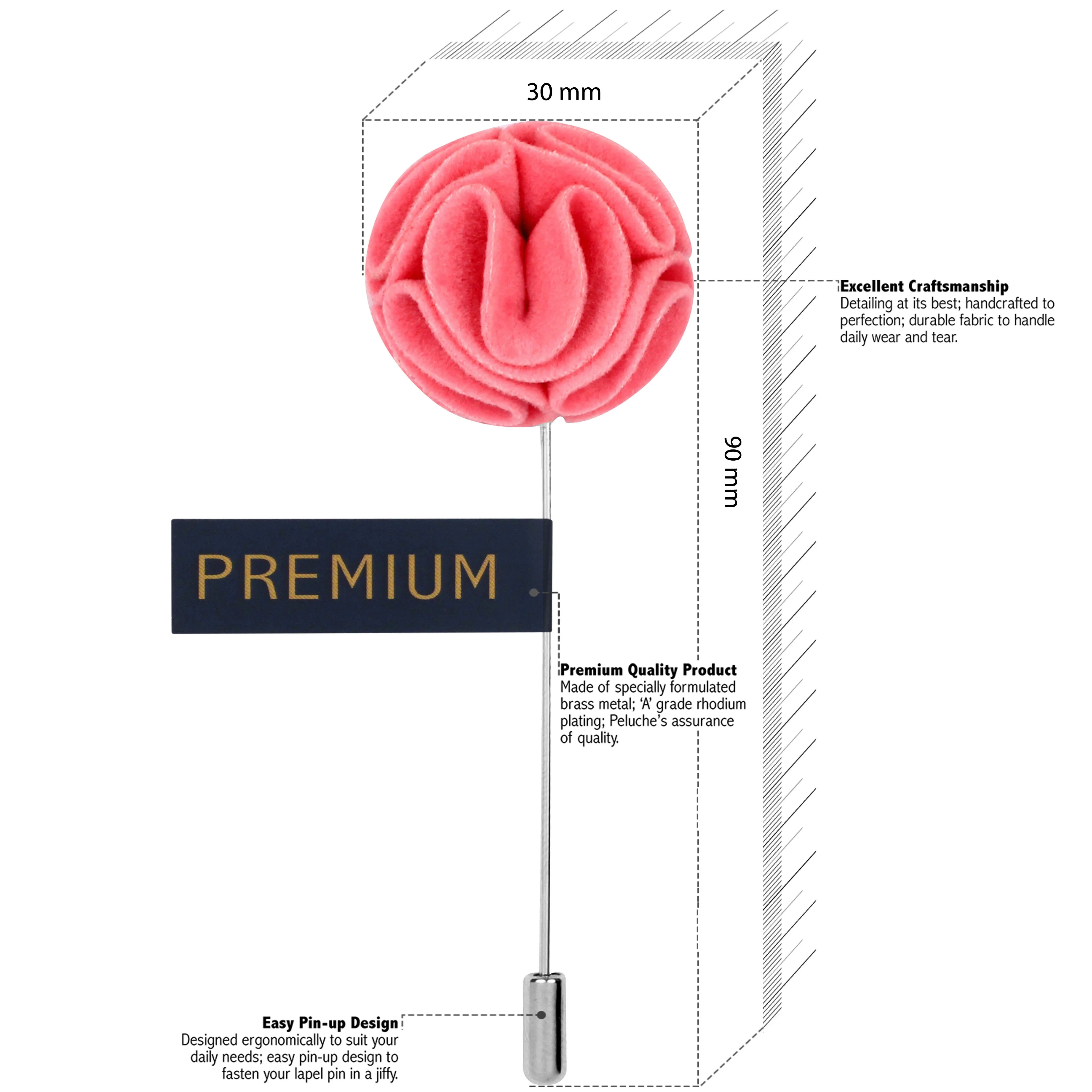 Peluche The Dahlia Flower Pink Brooch Lapel Pin