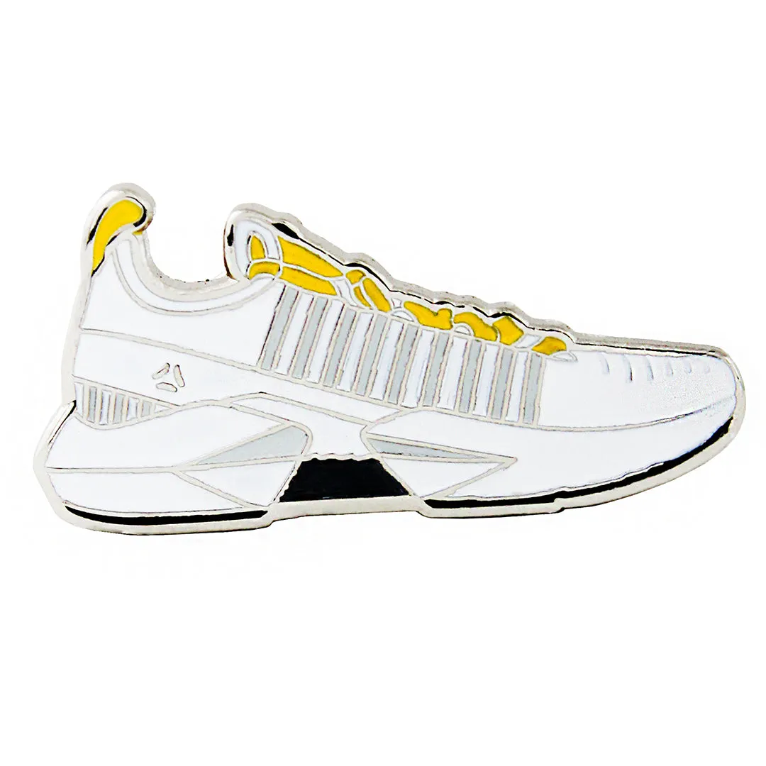 Peluche Trendy Shoe White & Yellow Lapel Pin For Men