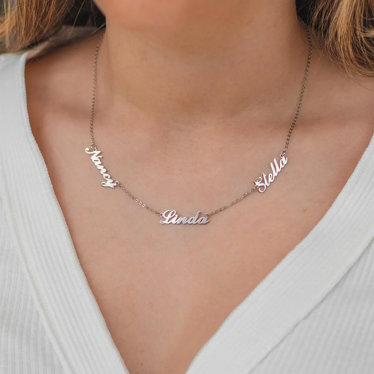 Personalized 3 Name Necklace